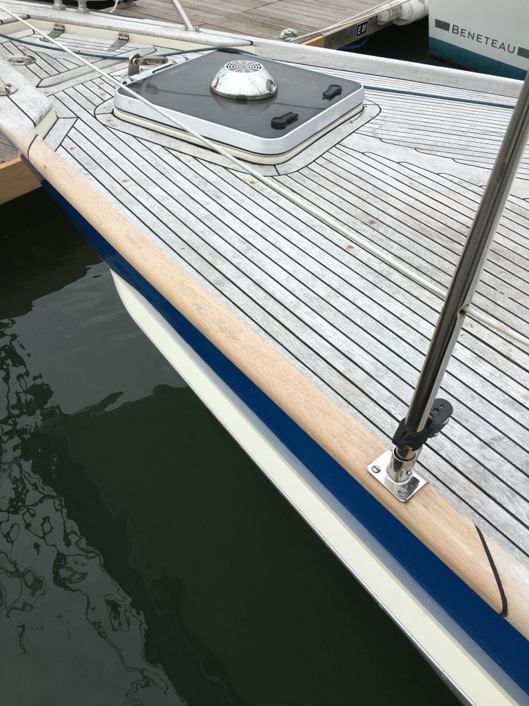 replacing toe rail sailboat